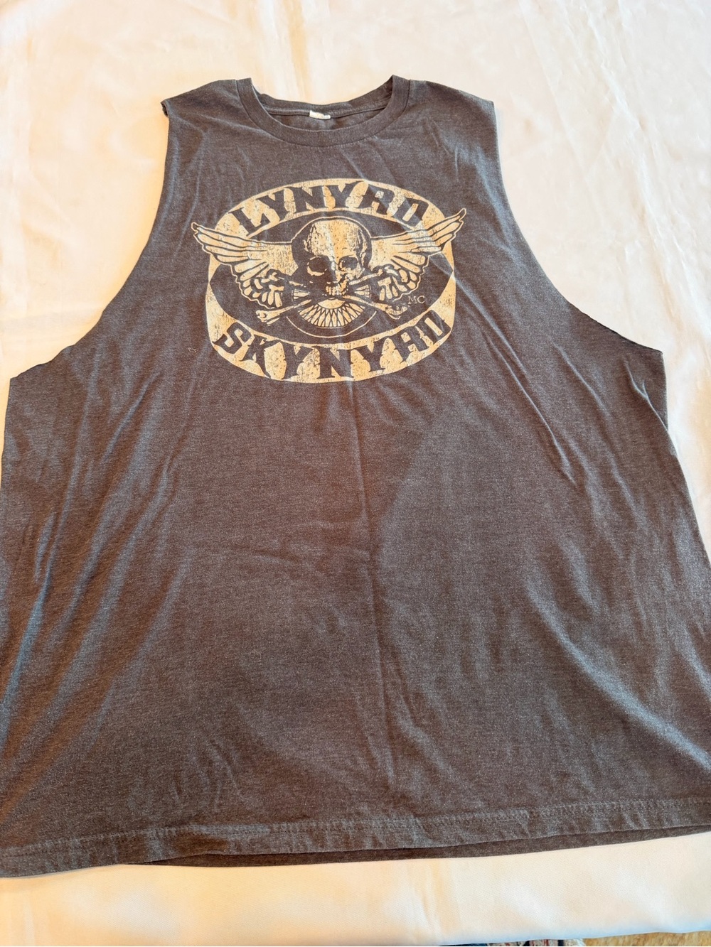 Lynyrd Skynyrd Men's Cut Off Sleeveless Graphic Grey Tank No Size